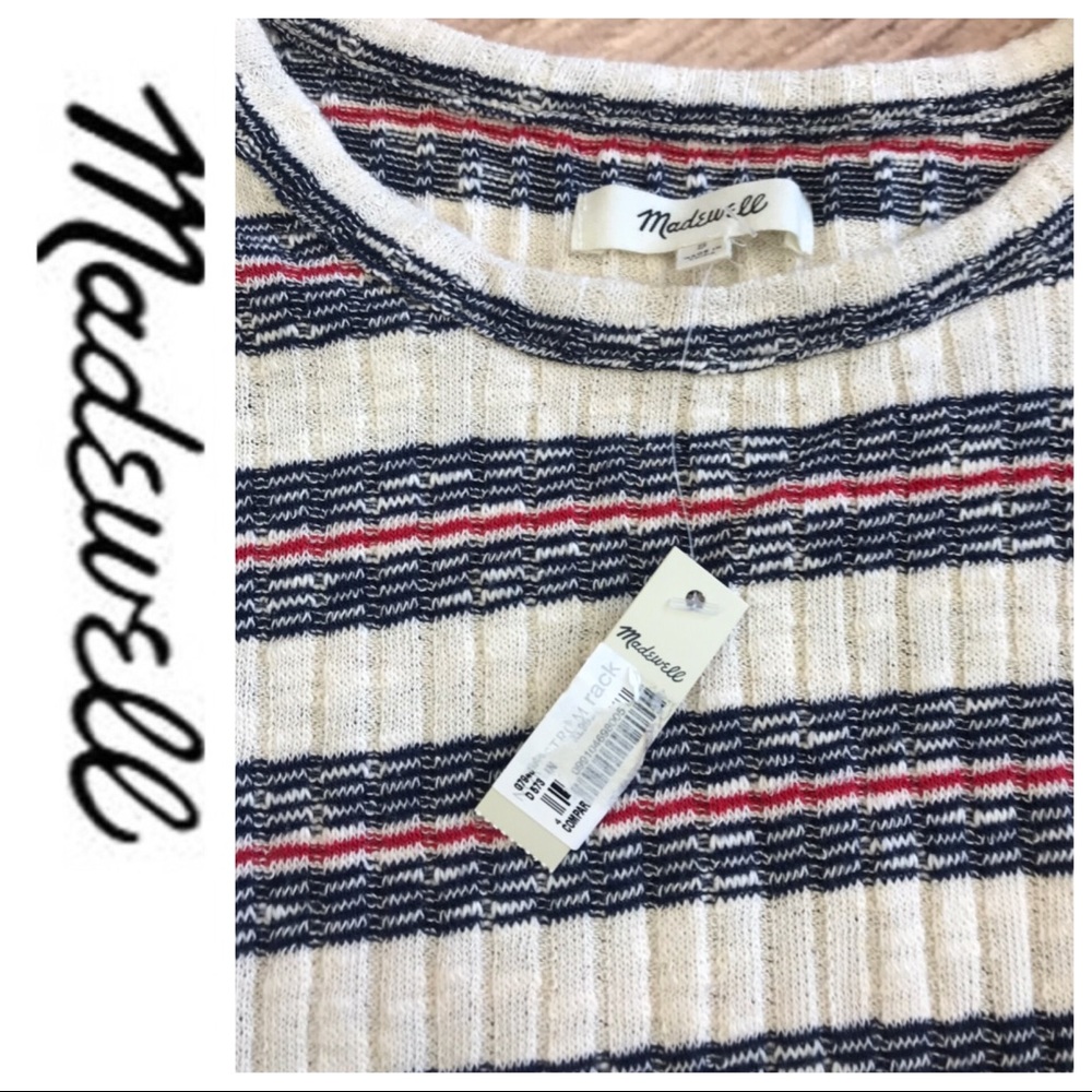 💕SALE💕NWT Madewell Striped Ribbed Dress - Picture 4 of 8